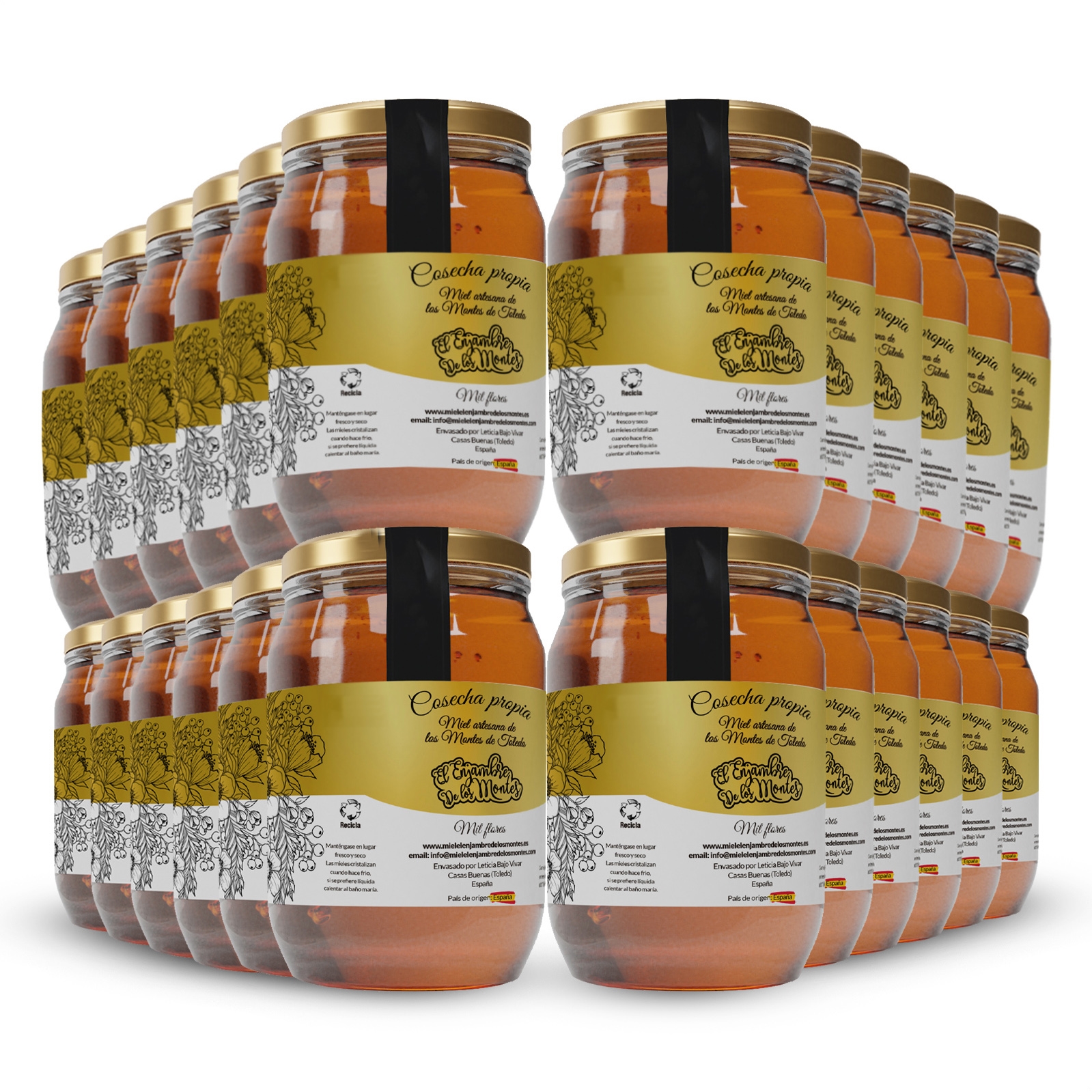 Miel el Enjambre de los Montes – Miel de Milflores 500g, 24uds