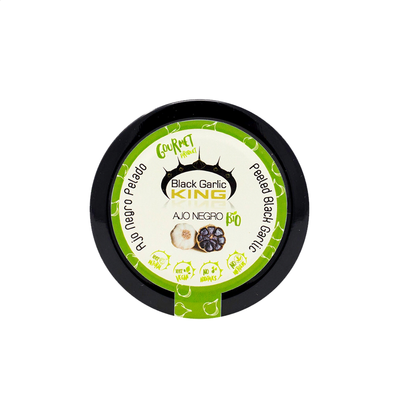 Black Garlic King - Dientes de ajo negro ecológico pelados gourmet 60g, 12uds