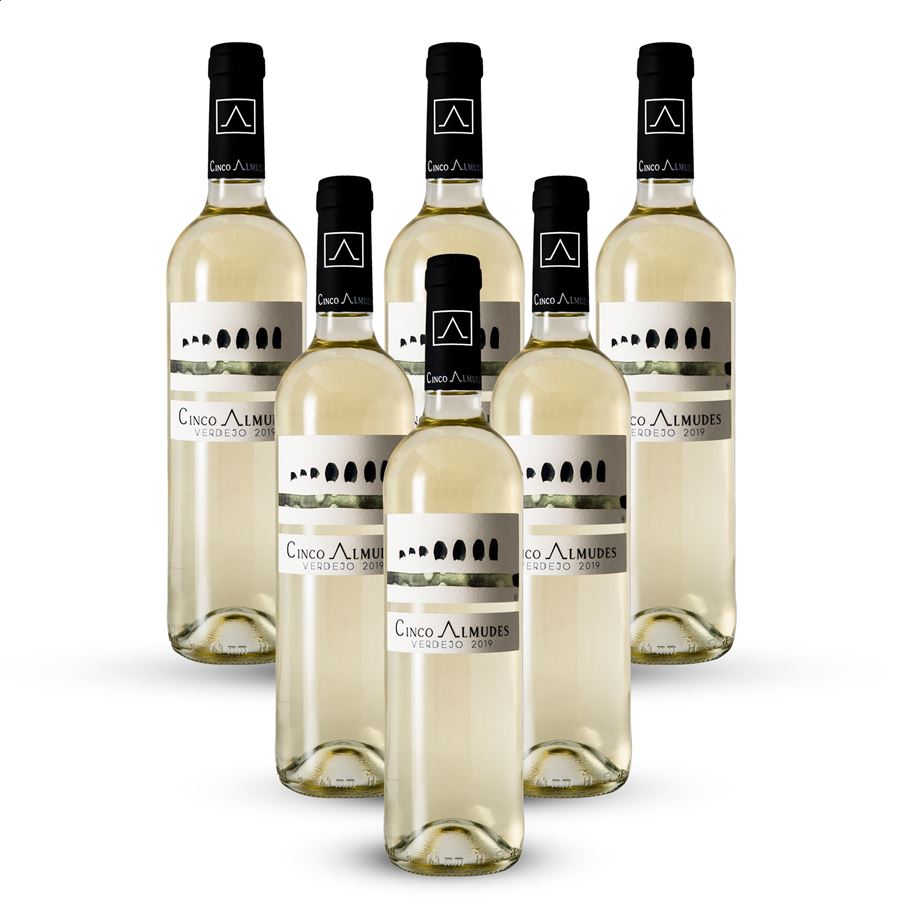 Cinco Almudes - Vino Blanco Verdejo D.O.P. Ribera del Júcar 75cl, 6uds