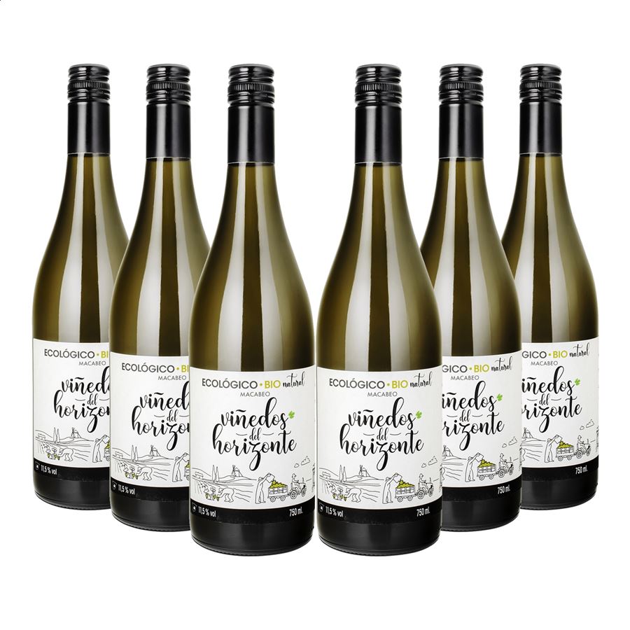 Viñedos del Horizonte - Vino Macabeo blanco ecológico IGP Vino de la Tierra de Castilla 75cl, 6uds