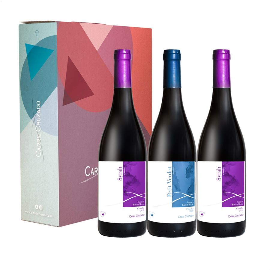 Carril Cruzado - Lote de vino tinto selección IGP Vino de la Tierra de Castilla 75cl, 3uds