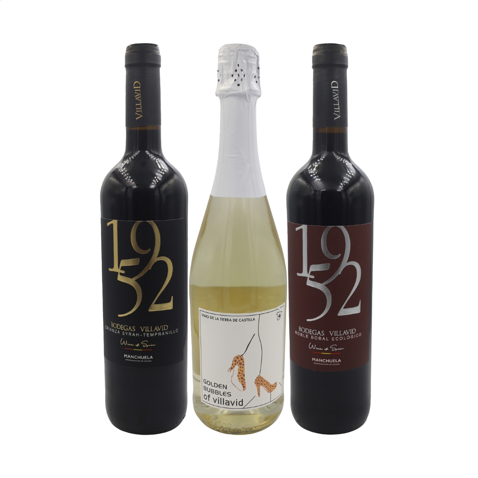 Bodegas Villavid - Lote Especial 1952 y Golden Bubbles, IGP Vino de la Tierra de Castilla 75cl, 3uds