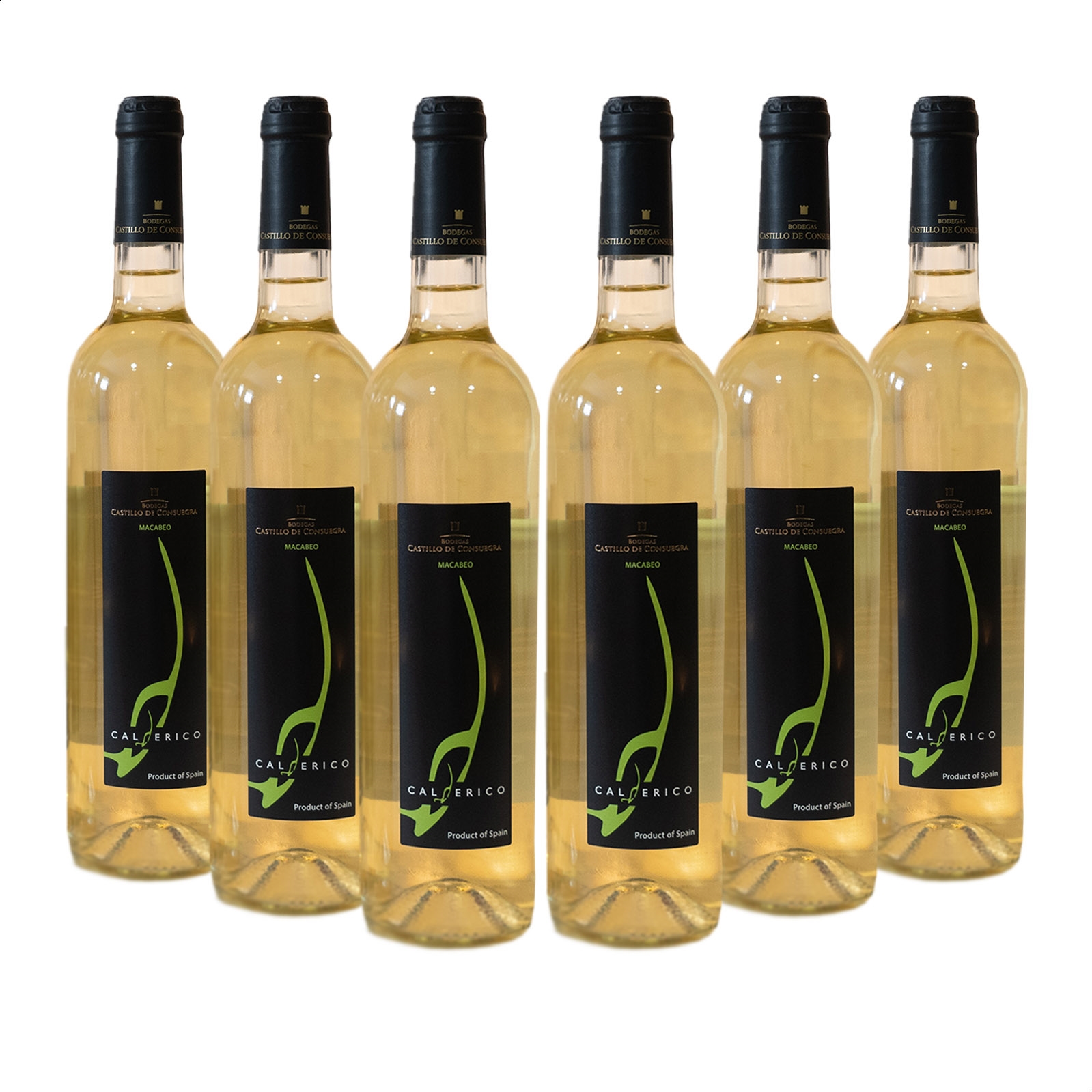 Calderico - Vino blanco seco D.O.P. La Mancha 75cl, 6uds