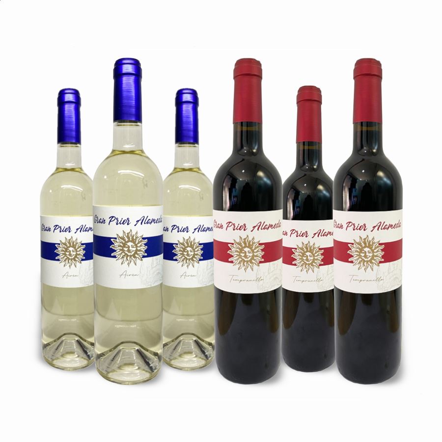 Gran Prior Alameda - Lote de vinos Airén y Tempranillo D.O.P. La Mancha 75cl, 6uds