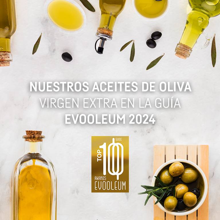 Nuestros aceites de oliva virgen extra en la guía EVOOLEUM 2024