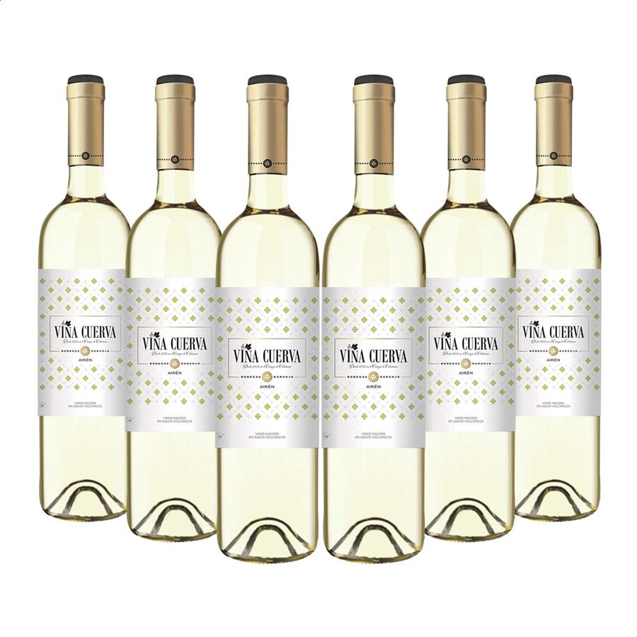 Bodegas Naranjo - Viña Cuerva vino blanco Airén IGP Tierra de Castilla del Campo de Calatrava 75cl, 6uds