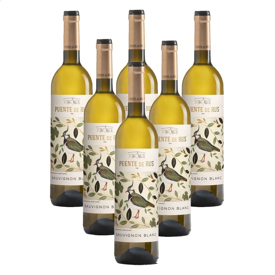 Bodegas Puente de Rus - Puente de Rus Sauvignon Blanc vino blanco D.O.P. La Mancha 75cl, 6uds