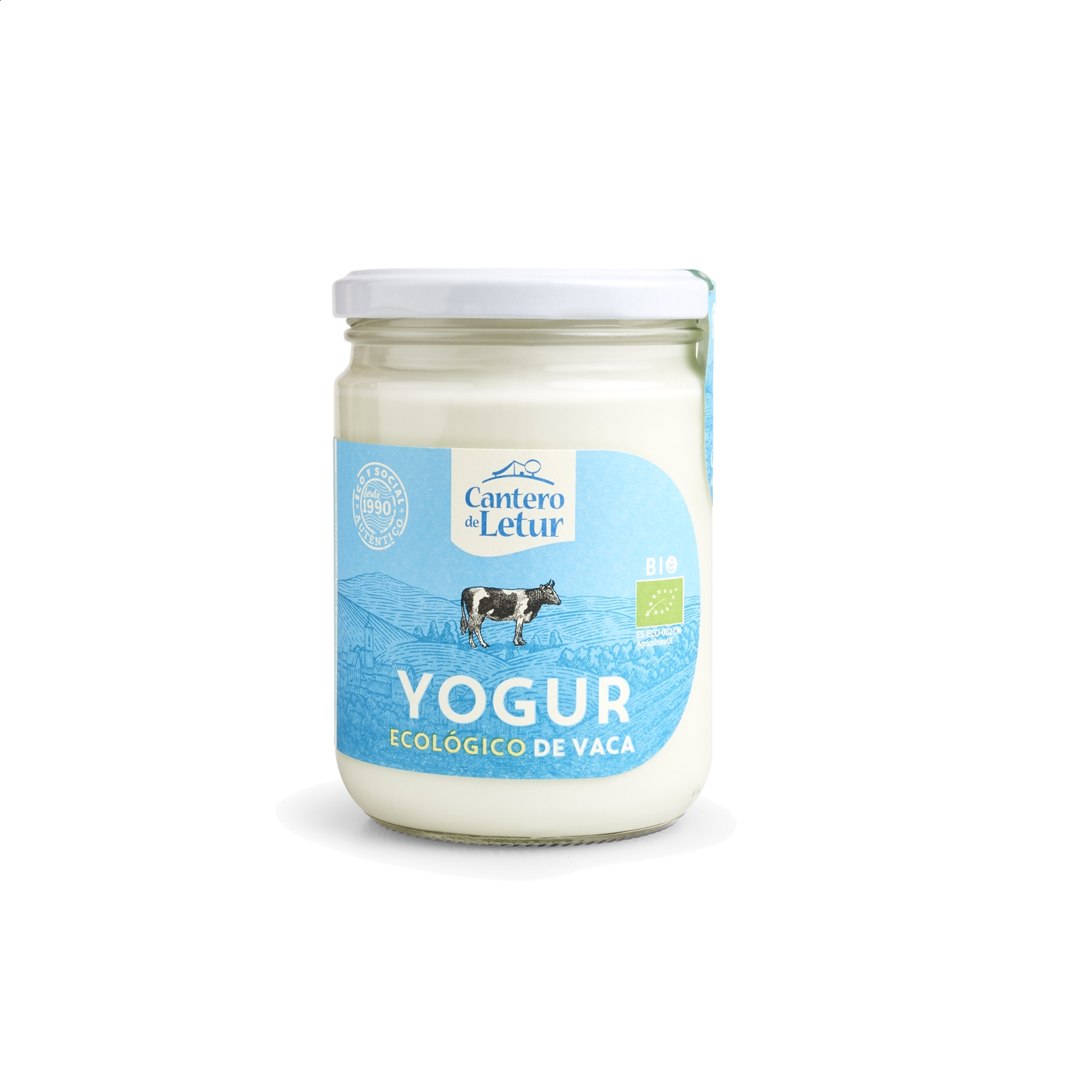 Cantero de Letur - Yogur ecológico de vaca, 12uds de 420gr