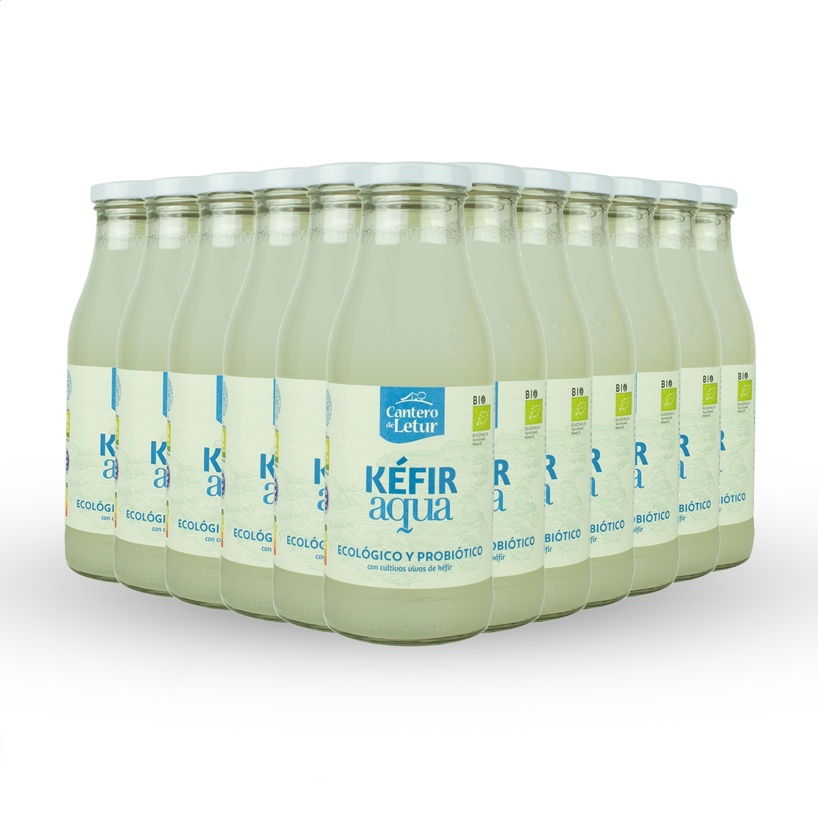 Cantero de Letur - Kéfir ecológico y probiótico Aqua 500ml, 12uds,