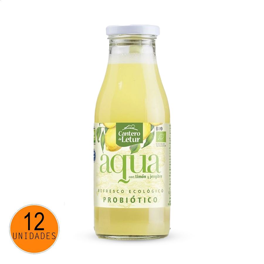 Cantero de Letur - Kéfir ecológico y probiótico Aqua Limón 500ml, 12uds