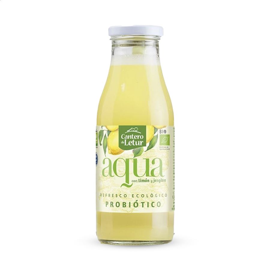Cantero de Letur - Kéfir ecológico y probiótico Aqua Limón 500ml, 12uds