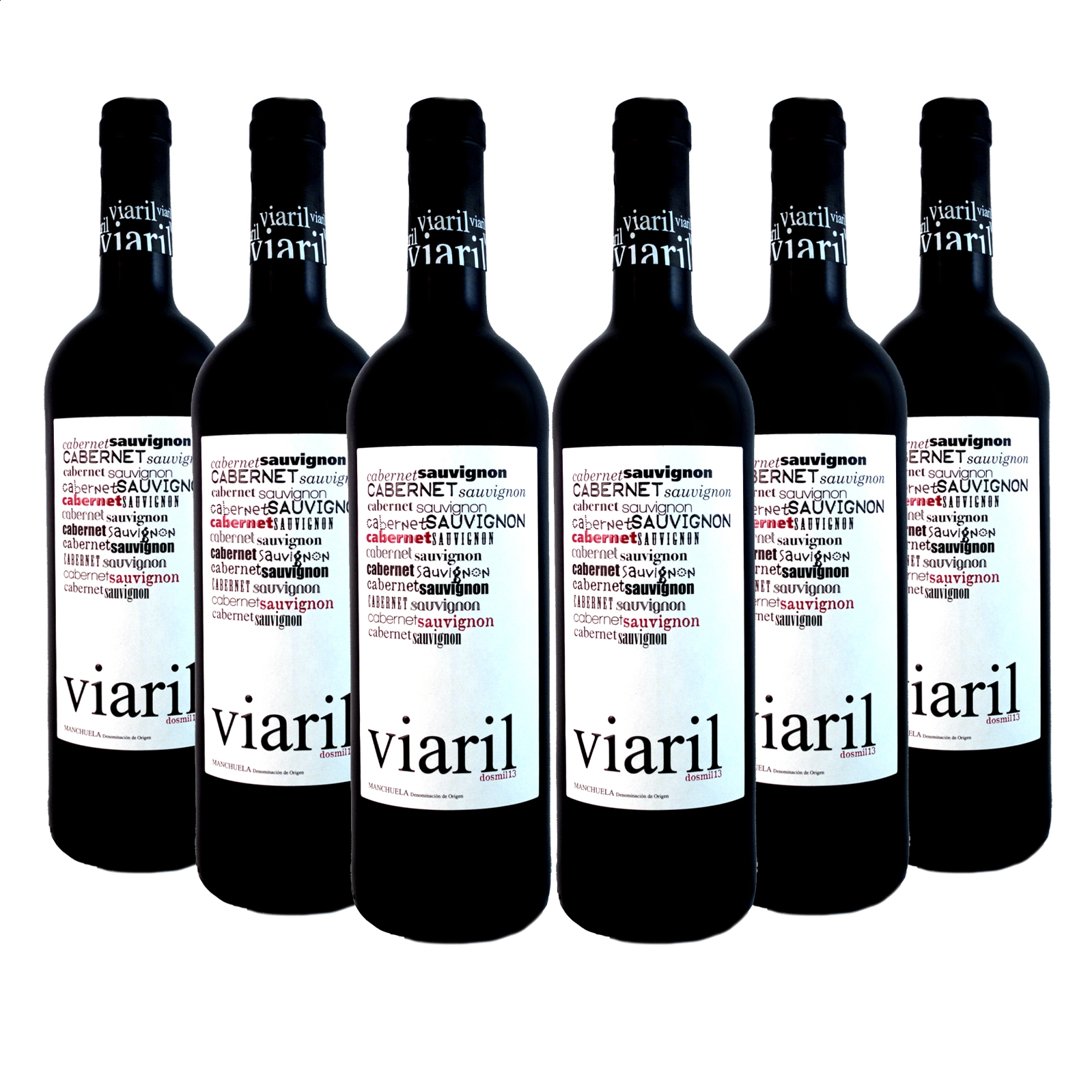 Viaril - Vino Tinto Cabernet Sauvignon D.O.P. Manchuela, 75cl 6uds