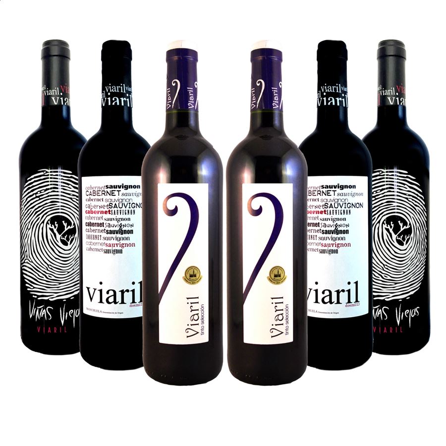 Viaril - Lote variado vino tinto D.O.P. Manchuela, 75cl 6uds