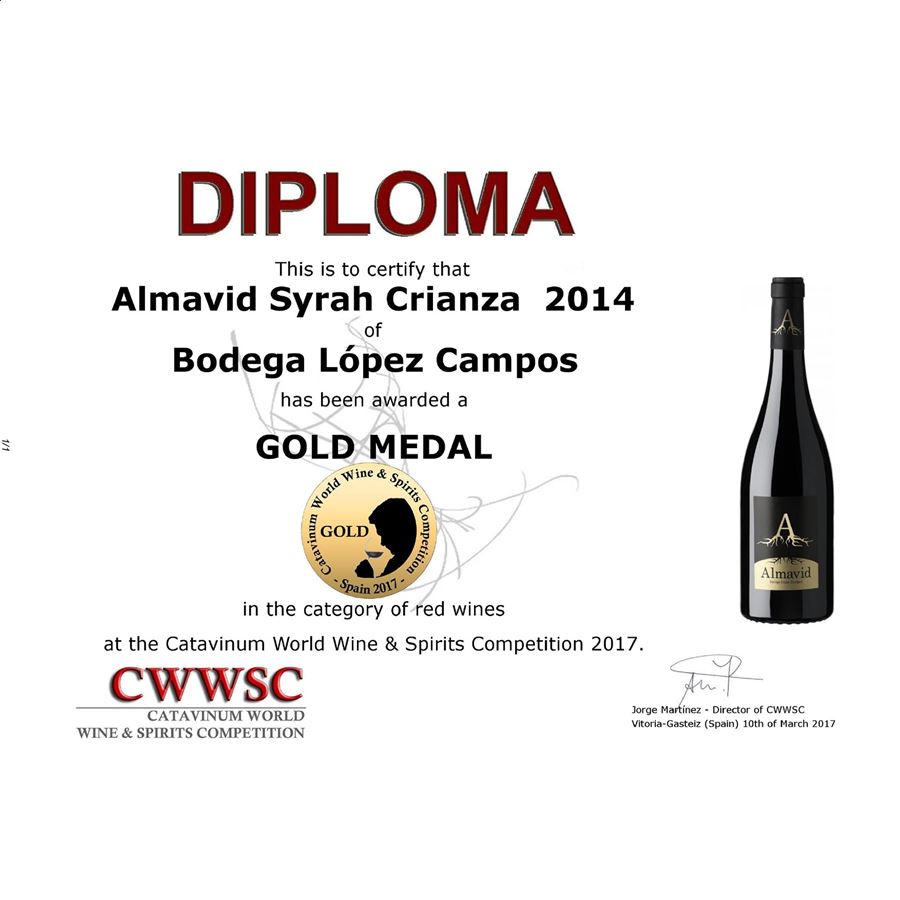 Almavid - Syrah crianza vino tinto D.O.P. Méntrida 75cl, 6uds