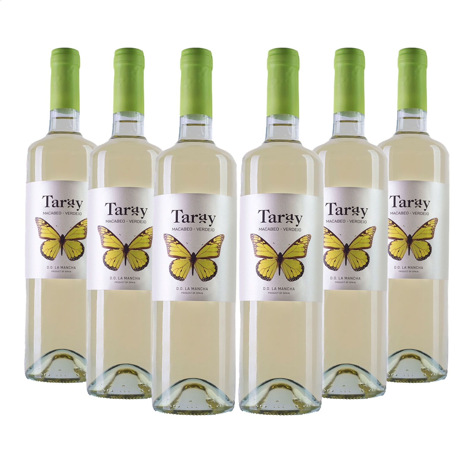 Bodegas Taray – Vino blanco joven Macabeo Verdejo D.O.P. La Mancha 75cl, 6uds