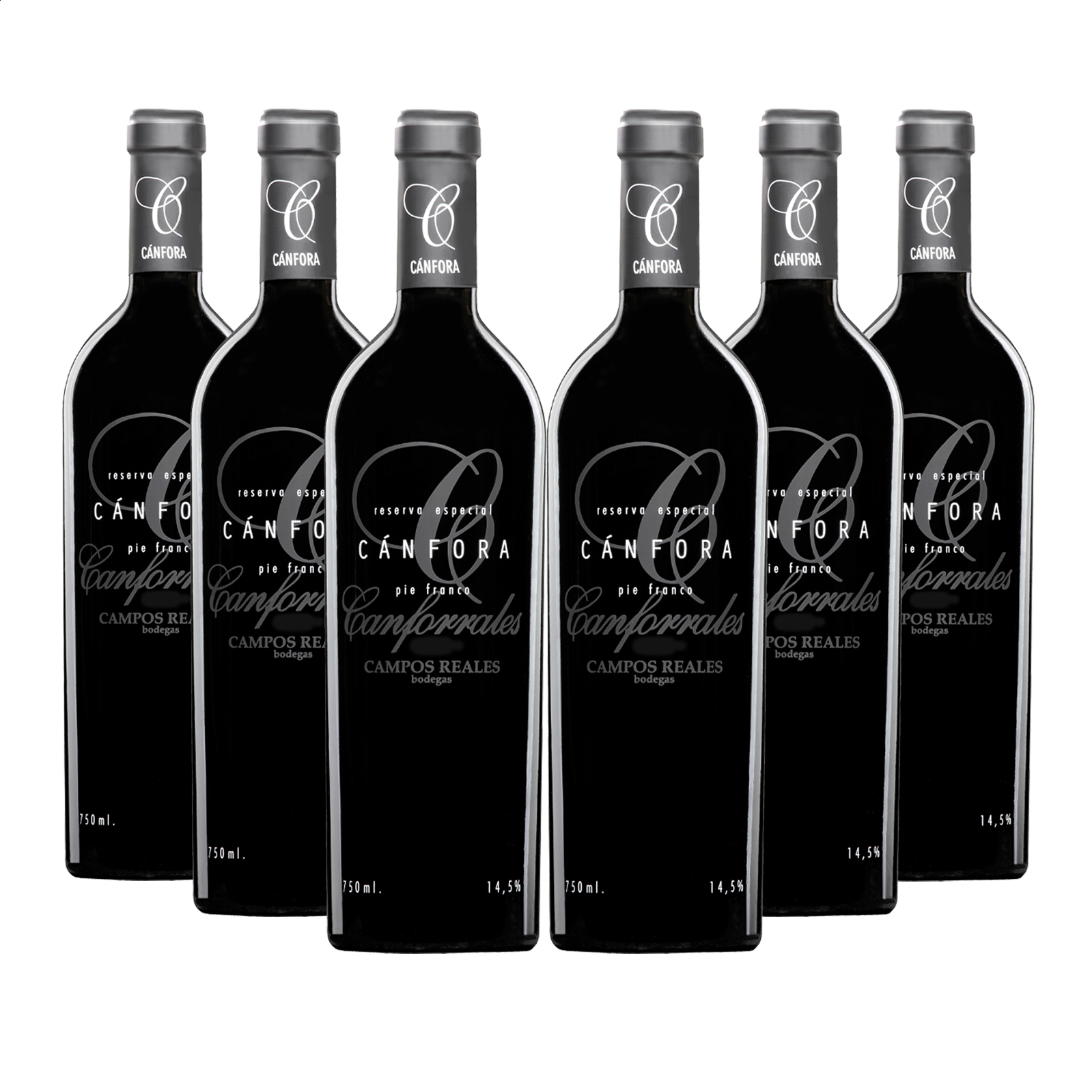 Bodegas Campos Reales - Vino tinto Canfora Pie Franco D.O.P. La Mancha 75cl, 6uds