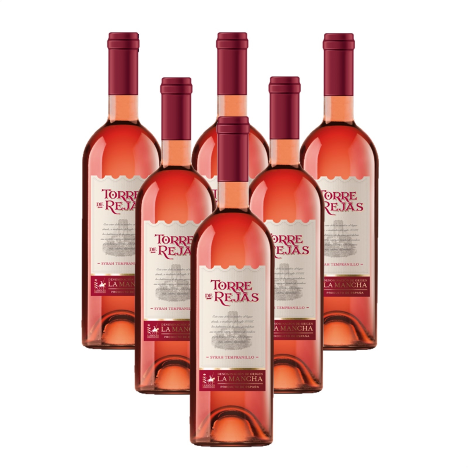 Bodegas Isidro Milagro - Vino rosado torres de rejas syrah y tempranillo D.O. La Mancha 75cl, 6uds