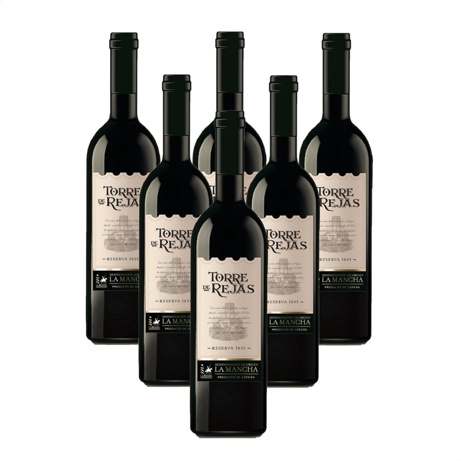 Bodegas Isidro Milagro - Vino tinto torres de rejas reserva D.O. La Mancha 75cl, 6uds