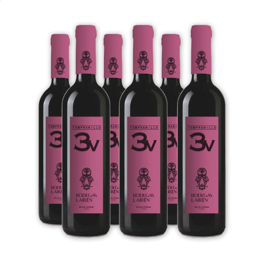 Bodegas Lairén - 3V vino tinto joven D.O.P La Mancha 75cl, 6uds.