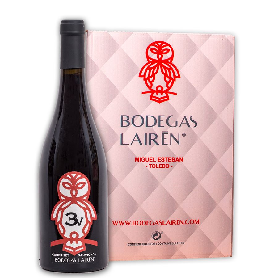 Bodegas Lairén - 3V Cabernet Sauvignon vino tinto joven D.O.P. La Mancha 75cl, 6uds