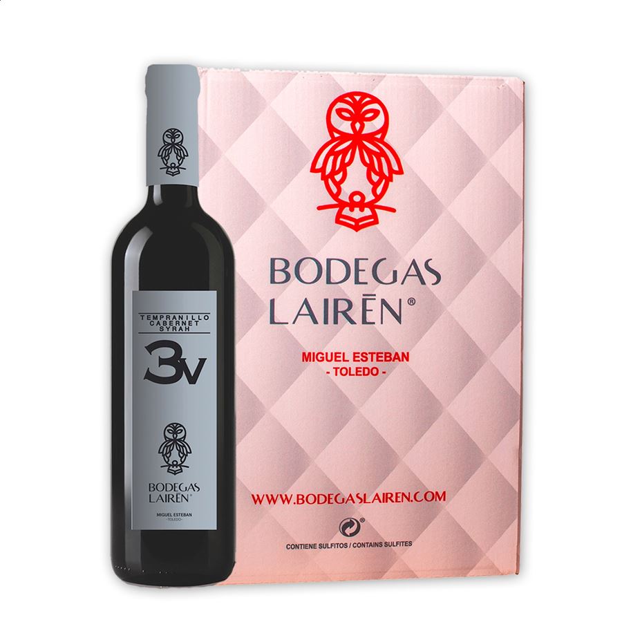 Bodegas Lairén - 3V vino tinto joven D.O.P La Mancha 75cl, 6uds
