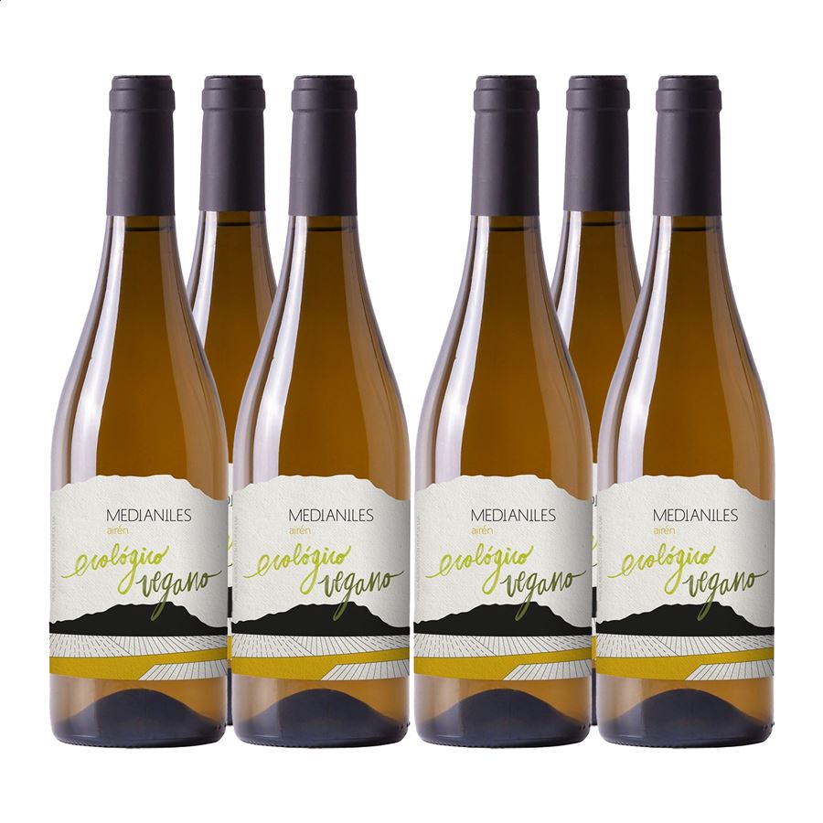 Bodegas El Progreso - Medianiles Airén Ecológico vino blanco IGP Vino de la Tierra de Castilla 75cl, 6uds