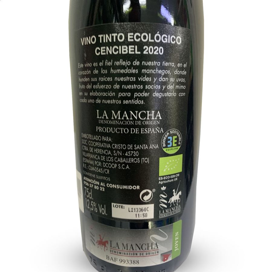 Velador - Vino tinto Cencibel Velador Ecológico D.O.P. La Mancha 75cl, 6uds