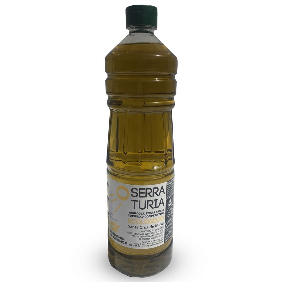Serra Turia - Aceite de oliva ecológico virgen extra 1L, 12uds