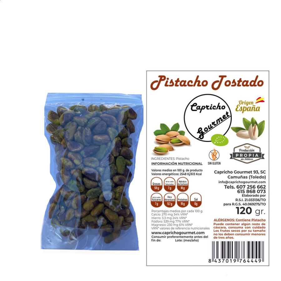 Los Tallaos - Pistacho ecológico tostado 120g, 6uds