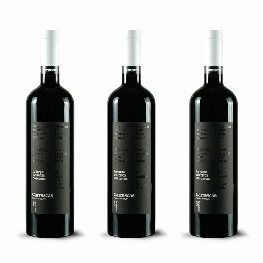 Bodega Carrascas - La torpe avutarda descansa vino tinto IGP Vino de la Tierra de Castilla 75cl, 3uds