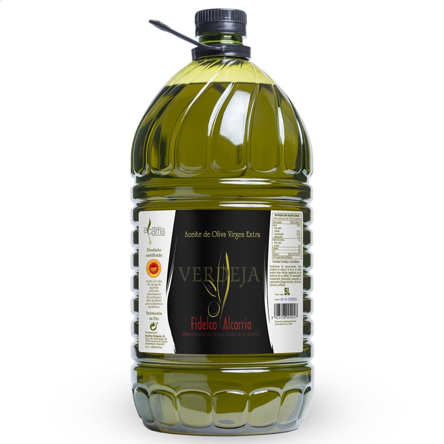 Aceites Delgado - Fidelco Alcarria Verdeja D.O.P. Aceite de La Alcarria 5L, 3uds