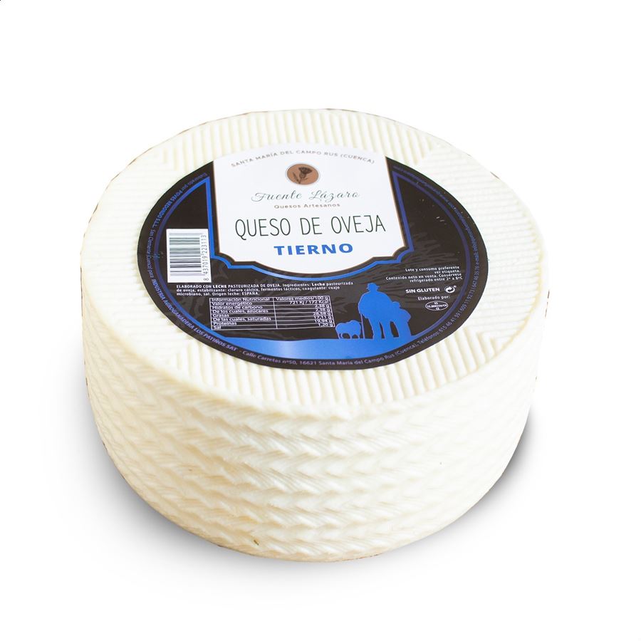 Quesos Fuente Lázaro - Queso de oveja tierno 3,5Kg, 1ud