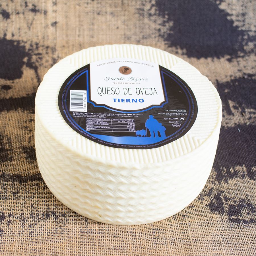 Quesos Fuente Lázaro - Queso de oveja tierno 3,5Kg, 1ud