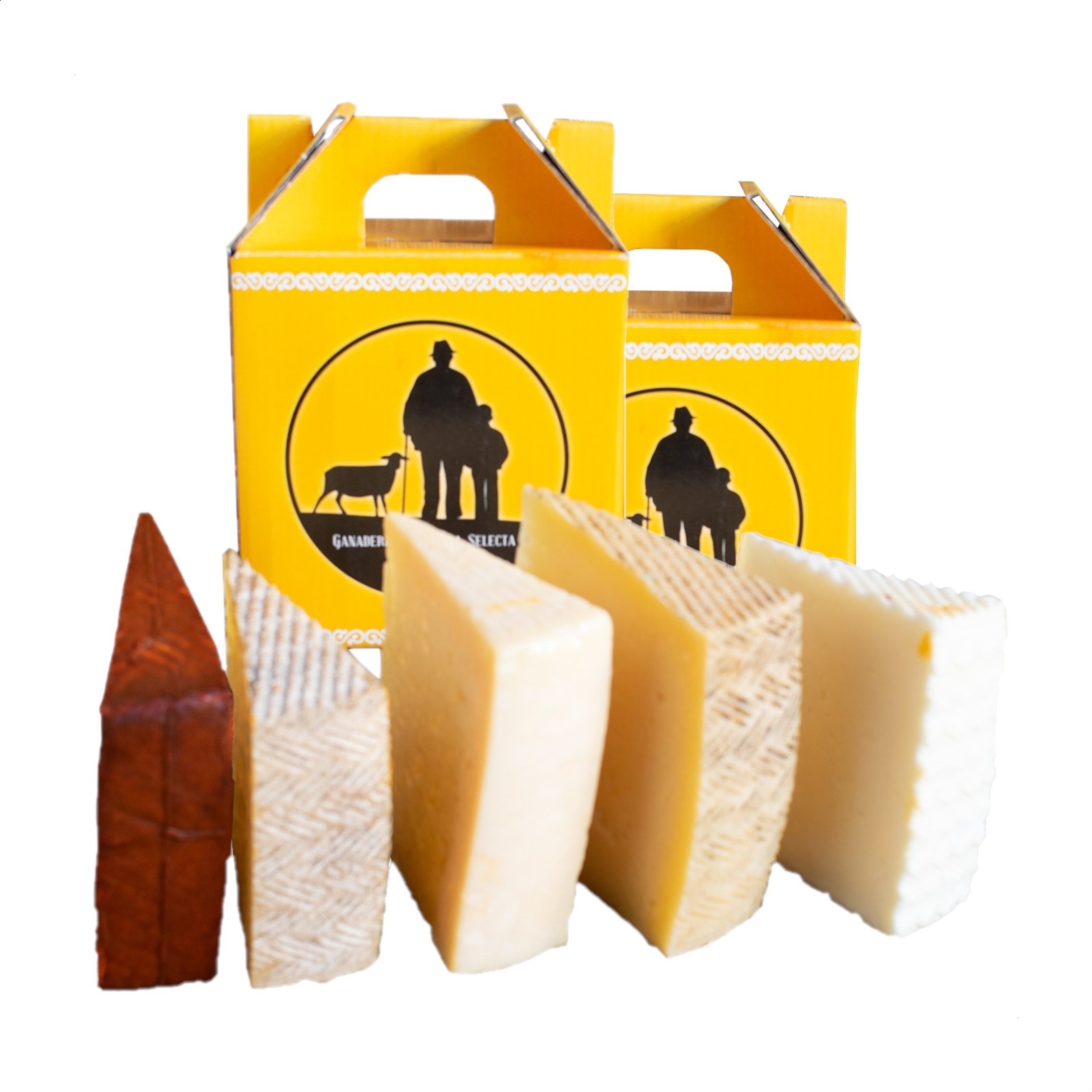 Quesos Fuente Lázaro - Cajita selección de quesos variados cuñas de 1Kg, 10uds