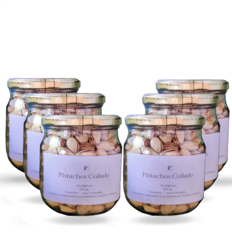 Pistachos Collado - Pistachos tostados sin sal ecológicos 250g, 6uds