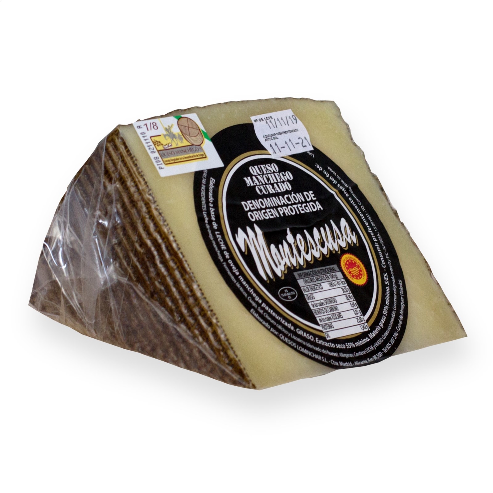 Quesos Lominchar - Lote Montescusa D.O.P. Queso Manchego cuñas de 400g aprox, 3uds