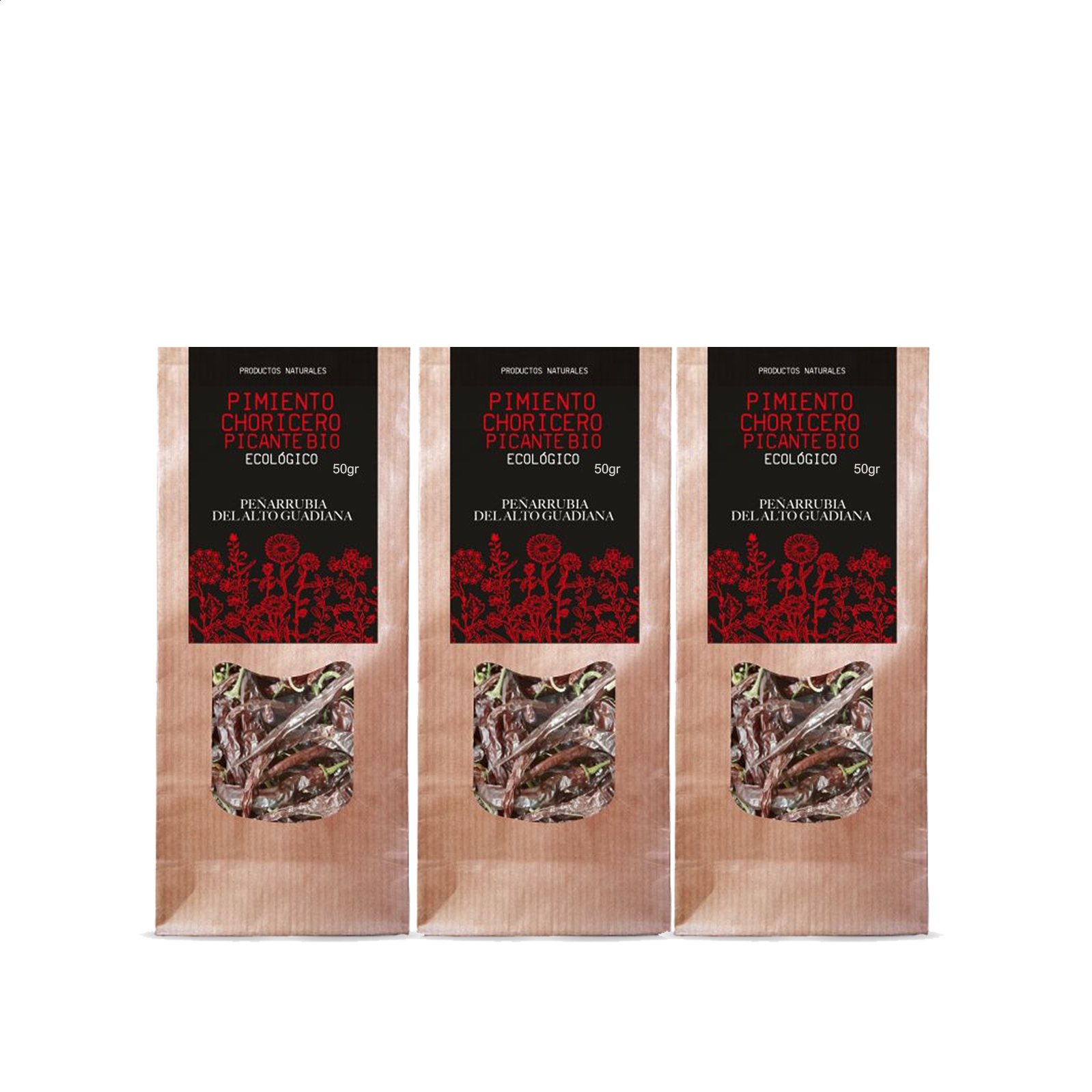 Guadiana Ecológico - Pimiento Choricero Picante Bio bolsa de 50g, 3uds