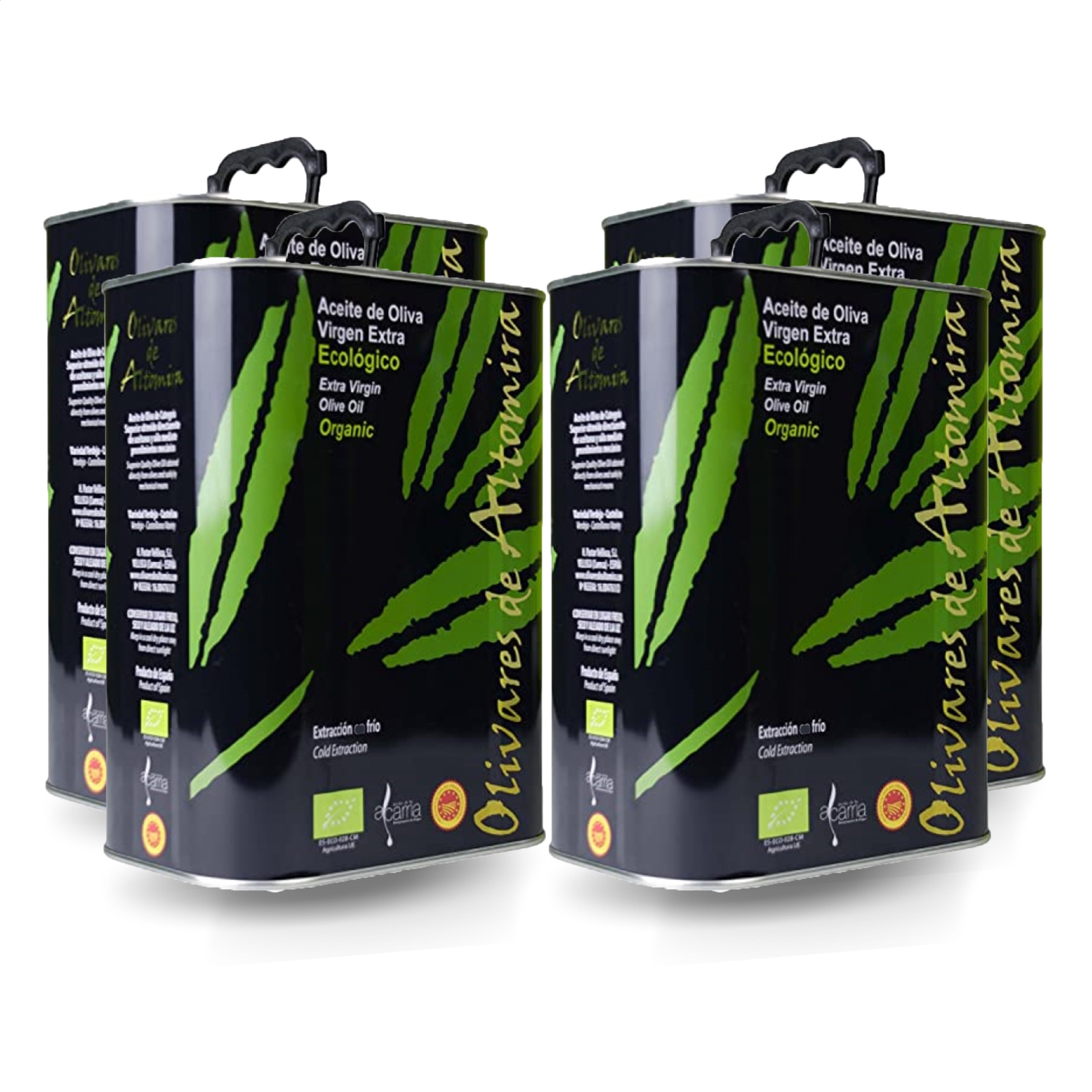 Olivares de Altomira - AOVE Verdeja temprano ecológico D.O.P. Aceite de la Alcarria 3L, 4uds