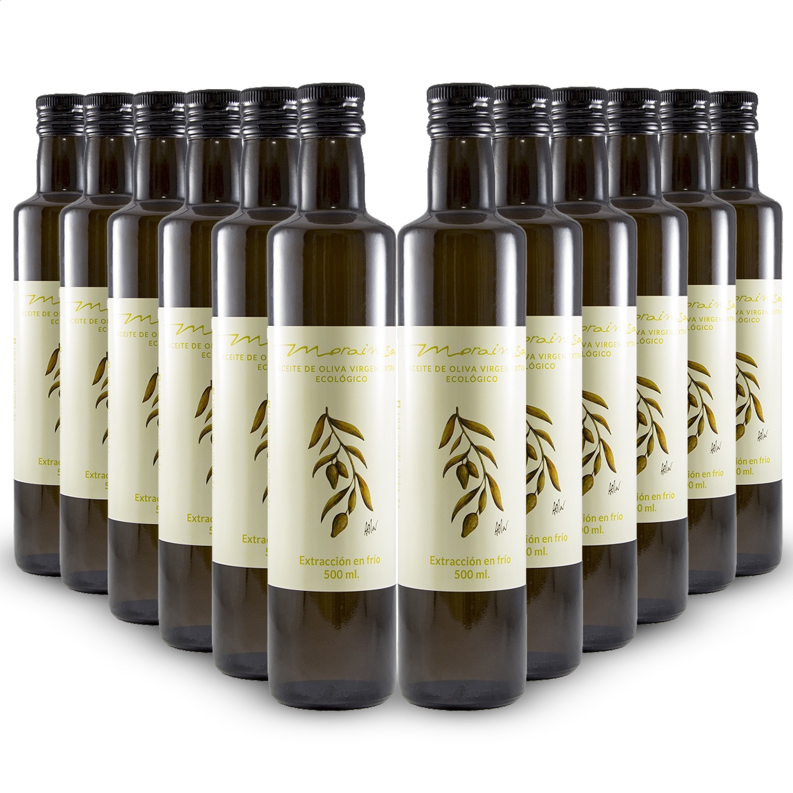 Morainsa - Aceite de oliva extra virgen ecológico 500ml, 12uds