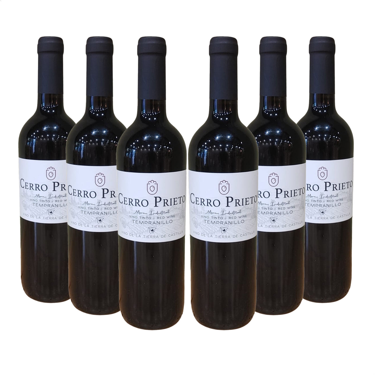 Cerro Prieto - Vino tinto Tempranillo IGP Vino de la Tierra de Castilla 75cl, 6uds