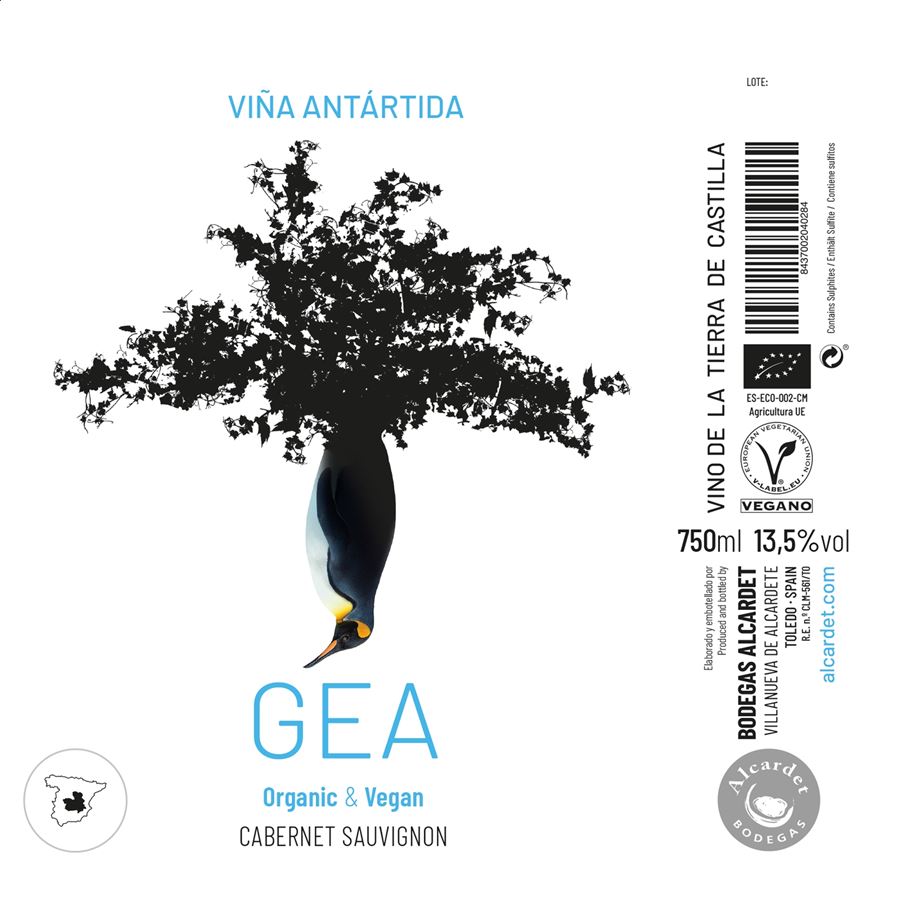 Bodegas Alcardet - Lote Gea vino tinto ecológico IGP Vino de la Tierra de Castilla 75cl, 3uds