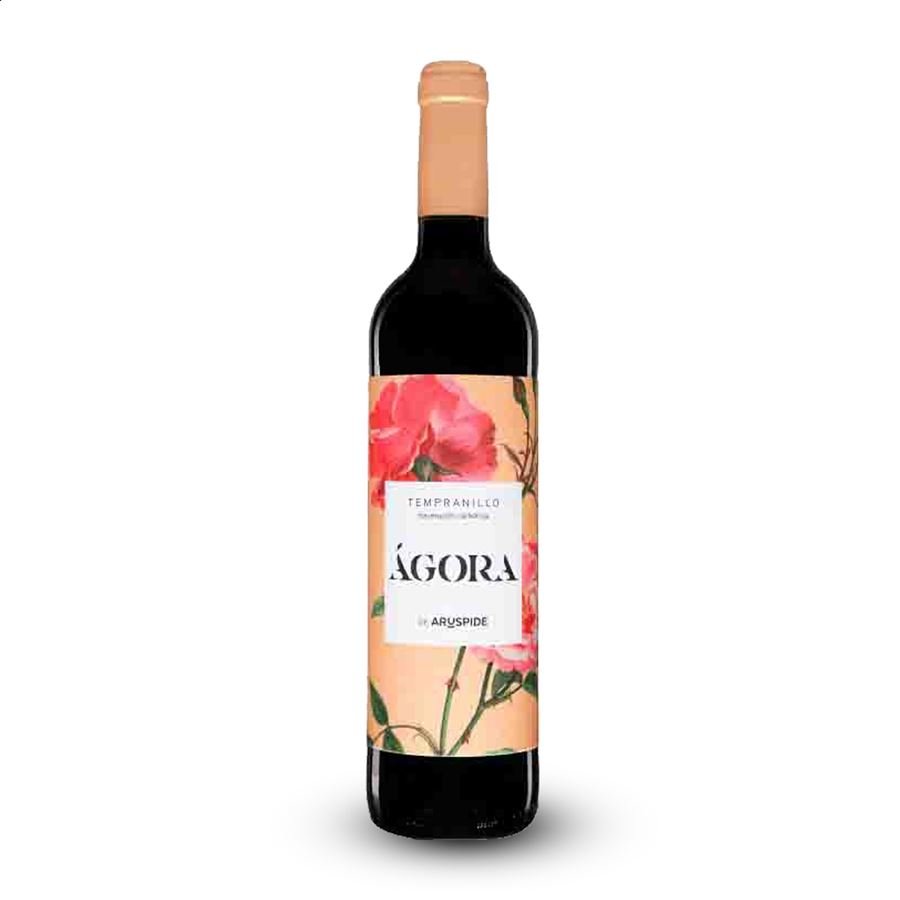 Arúspide Bodegas- Ágora Tempranillo Maceración Carbónica ecológico IGP Vino de la Tierra de Castilla, 75cl, 6uds