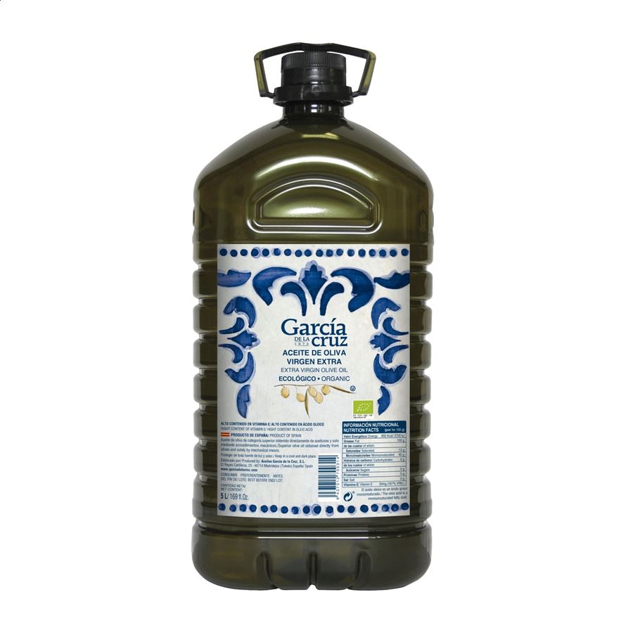 García de la Cruz - Aceite de oliva virgen extra ecológico en garrafa 5L, 1ud