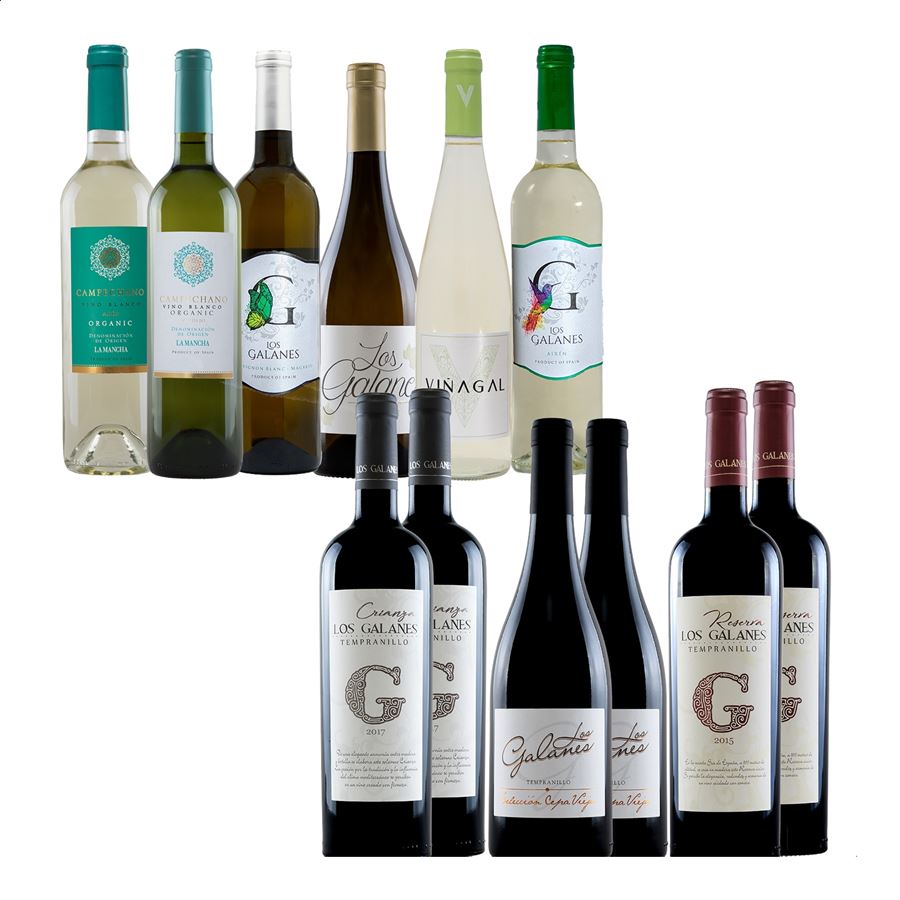 Cooperativa Santa Catalina - Lote vino tinto y blanco D.O.P. La Mancha 75cl, 12uds
