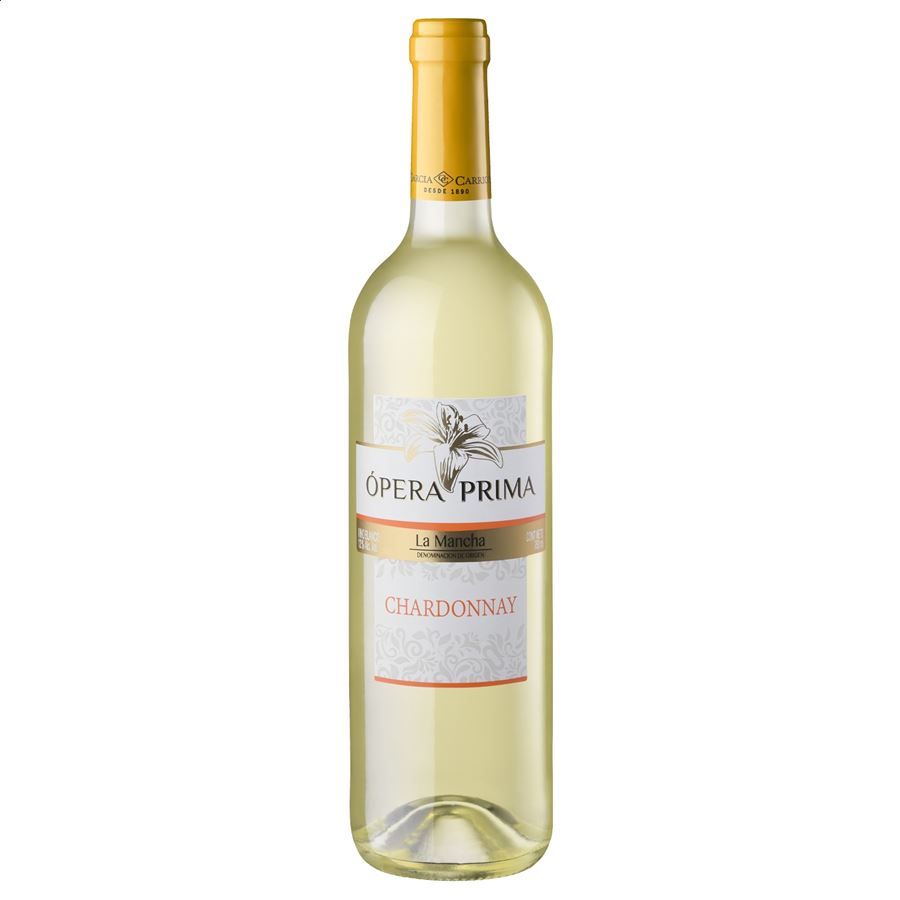 Ópera Prima - Vino blanco Chardonnay D.O.P. La Mancha 75cl, 6uds