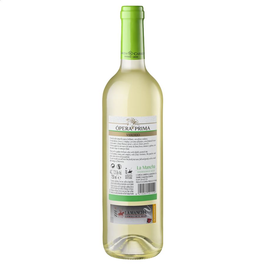 Ópera Prima - Vino blanco Verdejo D.O.P. La Mancha 75cl, 6uds