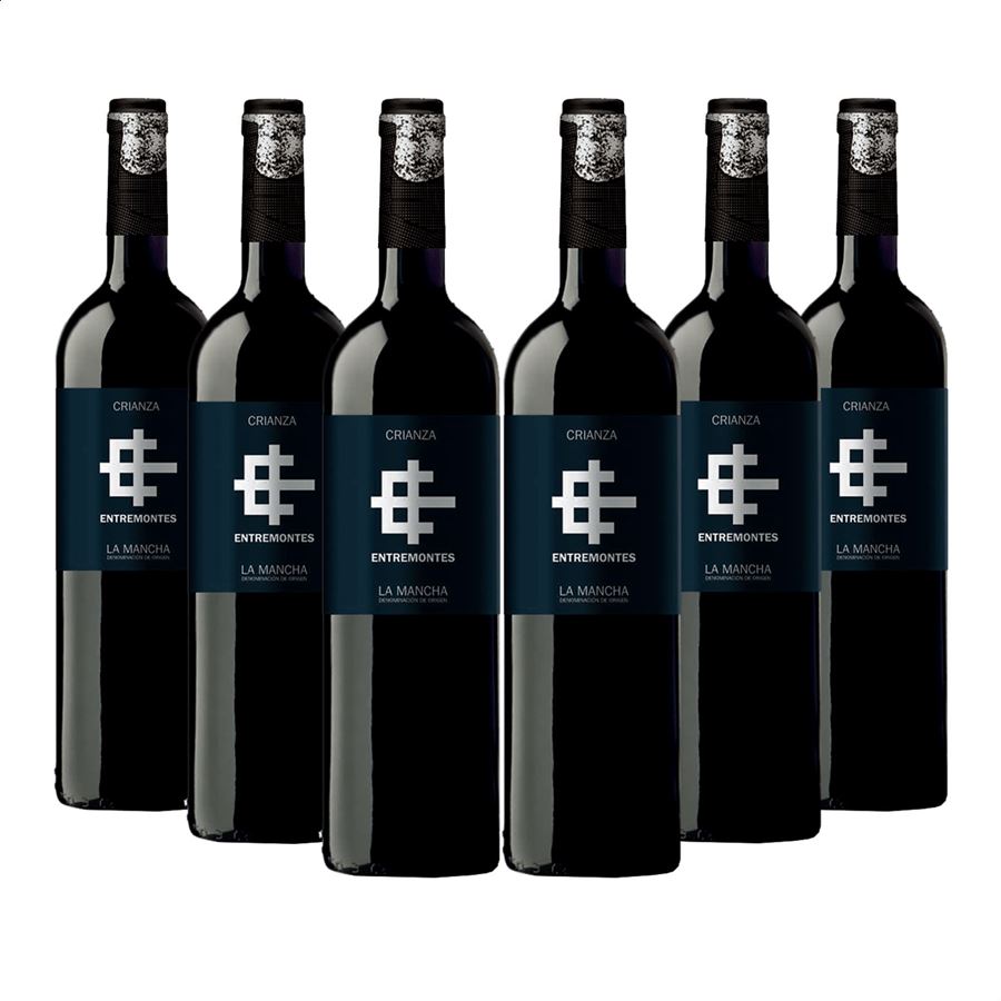 Entremontes - Vino tinto crianza D.O.P. La Mancha 75cl, 6uds