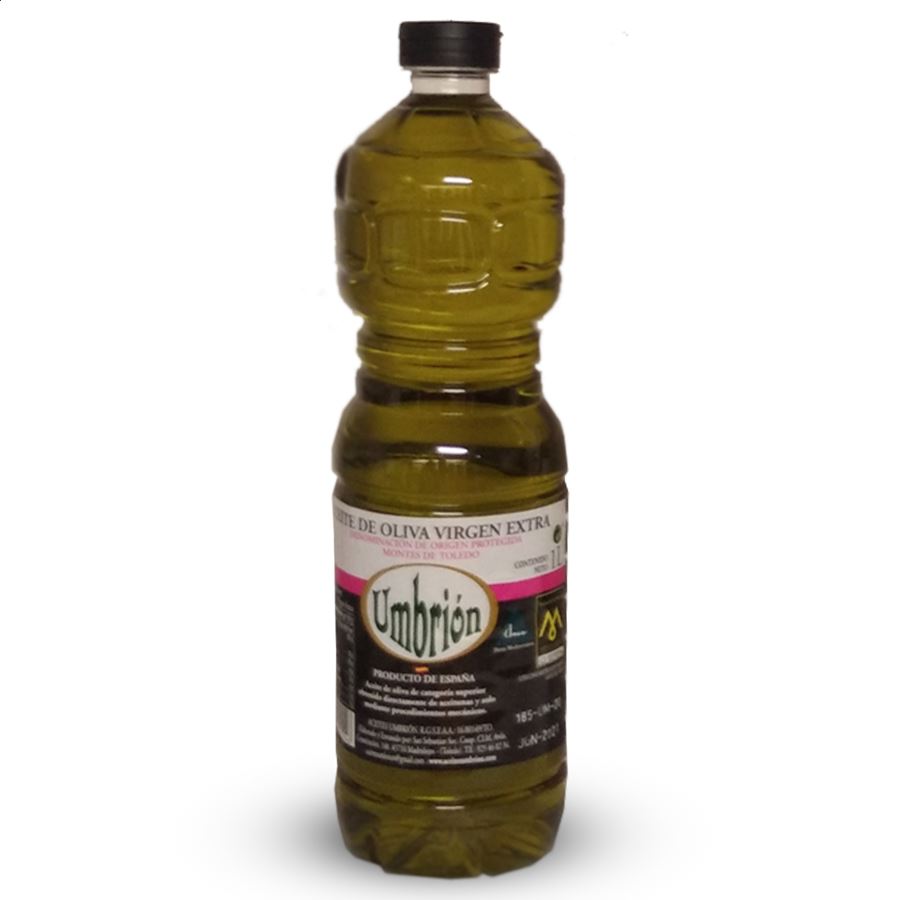Umbrión - Aceite de oliva virgen extra Cornicabra D.O.P. Montes de Toledo 1L, 3uds