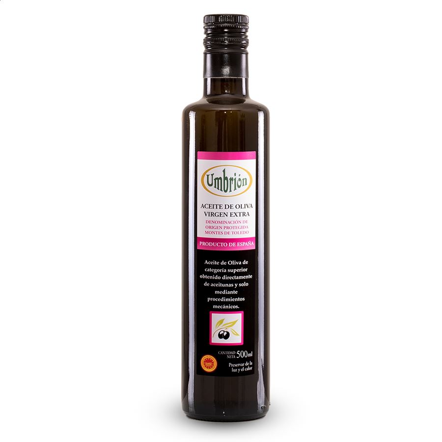 Umbrión - Aceite de oliva virgen extra D.O.P. Cornicabra Montes de Toledo 500ml, 3uds