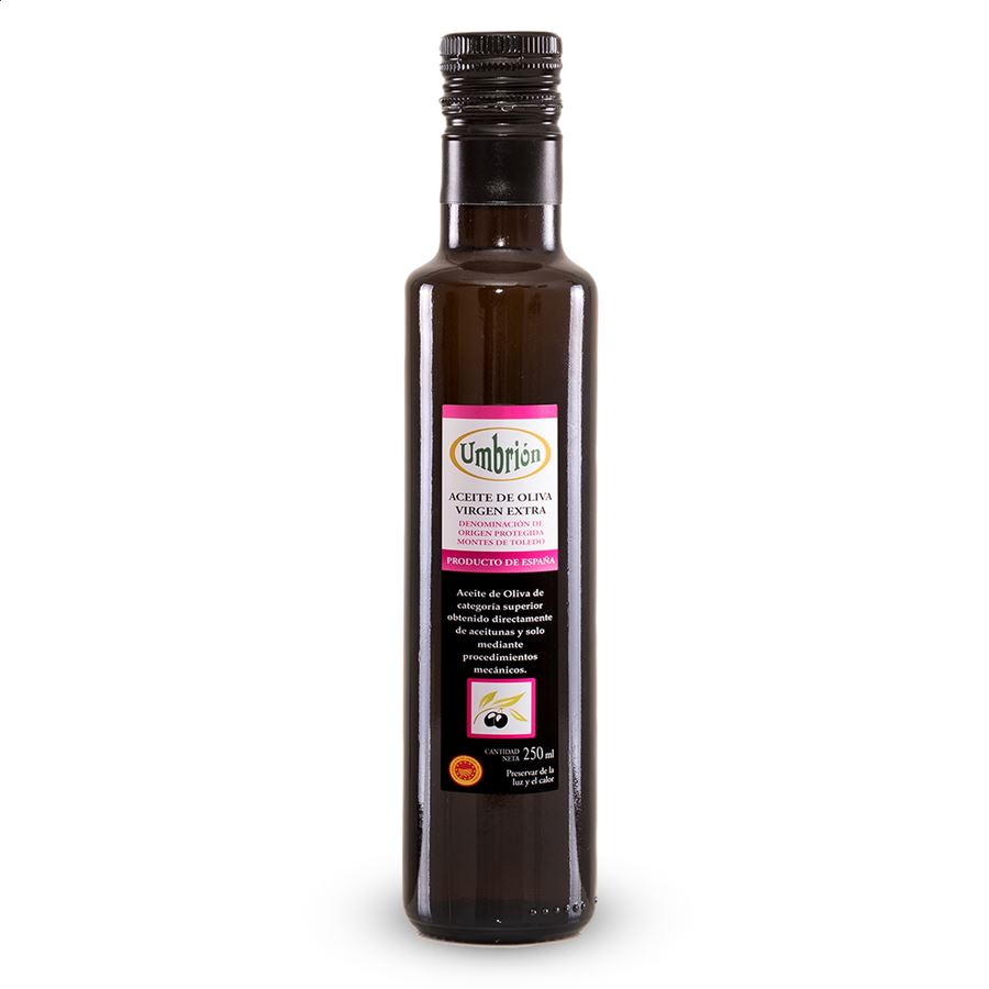 Umbrión - Aceite de oliva virgen extra Cornicabra D.O.P. Montes de Toledo 250ml, 12uds